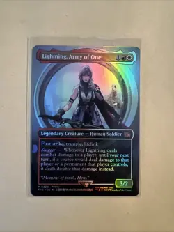 MTG Lightning, Army of One FIN 0320 M NM FOIL Borderless - Image 2