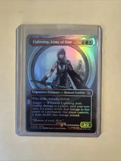 MTG Lightning, Army of One FIN 0320 M NM FOIL Borderless - Image 5