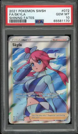 ✨ SKYLA 072/072 PSA 10 FULL ART TRAINER 2021 SHINING FATES POKEMON ENGLISH - Image 1