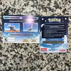 Shiny Miraidon Koraidon Code GameStop Pokemon Promo NM Not Scratched - Image 1