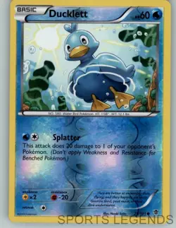 2013 pokemon Plasma Blast reverse holo Ducklett 29/101 - Image 1