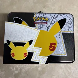 EMPTY Celebrations Collector's Chest Lunchbox + Inserts Pokemon 25th Anniversary - Image 1