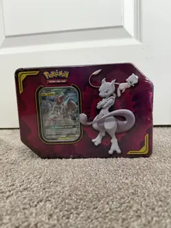 Pokemon TCG: Mewtwo & Mew GX Tag Team Tin Factory Sealed - Image 1