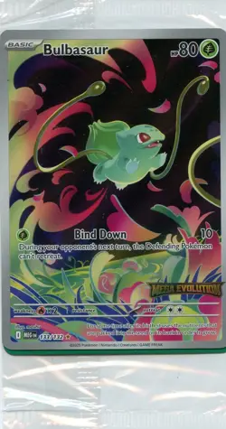 Pokemon Bulbasaur Mega Evolution 133/132 English BOX TOPPER SEALED - Image 1