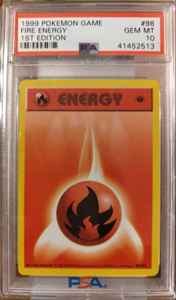 1999 Pokemon Base Set 1st Edition - Fire Energy 98/102 - PSA 10 GEM MINT - Image 1