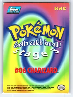 1999 Topps Pokemon - Charizard E6 of 12 Movie Edition FOIL - Image 2