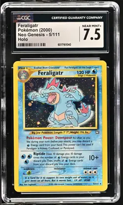FERALIGATR Neo Genesis Holo Rare #5 CGC 7.5 Vintage Pokemon [Nostalgium] - Image 1