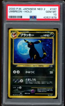 2000 Pokemon Umbreon Neo 2 Crossing the Ruins Holo #197 PSA 10 GEM MINT - Image 1