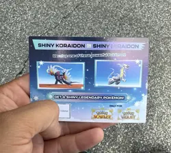 Shiny Miraidon Koraidon Code GameStop Pokemon Promo NM Not Scratched - Image 1