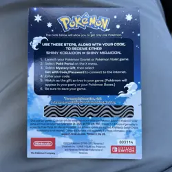 Shiny Miraidon Koraidon Code GameStop Pokemon Promo NM Not Scratched - Image 2