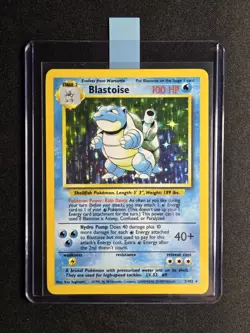 Blastoise 2/102 Base Set Holo Rare MP Vintage WOTC Pokemon Card 1999 - Image 1