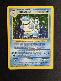 Blastoise 2/102 Base Set Holo Rare MP Vintage WOTC Pokemon Card 1999 - Image 2