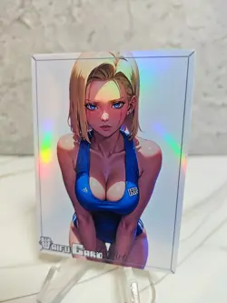Android 18 Trading Card Waifu Goddess Story Anime Girl holo Karte Manga Full Art - Image 2