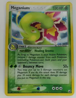 2005 Meganium Ex Unseen Forces 9/115 Holo Rare Used Pokemon Card - Image 1