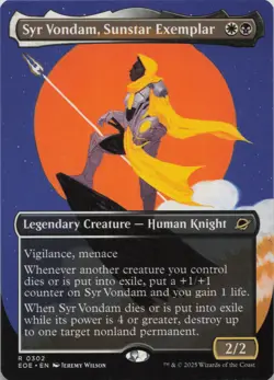 Syr Vondam, Sunstar Exemplar (Borderless) R Edge of Eternities 302 NM - Image 1