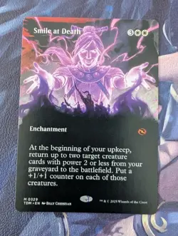 MTG *BORDERLESS* Tarkir : Dragonstorm Mythic SMILE AT DEATH NM - Image 1