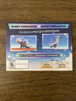 Shiny Miraidon Koraidon Code GameStop Pokemon Promo NM Not Scratched - Image 1