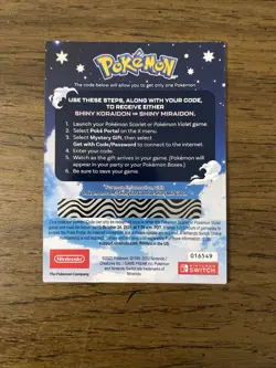 Shiny Miraidon Koraidon Code GameStop Pokemon Promo NM Not Scratched - Image 2