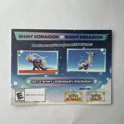 Shiny Miraidon Koraidon Code GameStop Pokemon Promo Legendary Scarlet Violet - Image 1