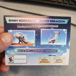Shiny Miraidon Koraidon Code GameStop Pokemon Promo NM Not Scratched - Image 1