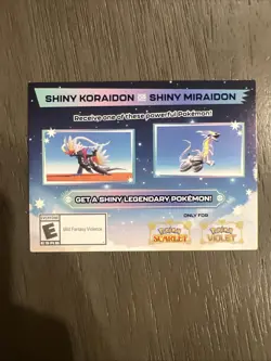 Shiny Miraidon Koraidon Code GameStop Pokemon Promo NM Not Scratched - Image 1