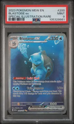 2023 POKEMON MEW EN-151 SPECIAL ILLUSTRATION RARE #200 BLASTOISE EX PSA 9 - Image 1