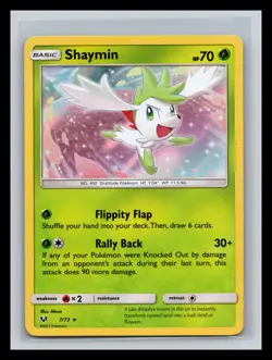 💥 Pokemon - Shaymin - 7/73 - Holo Rare - Sun & Moon Shining Legends - 2017 - Image 1