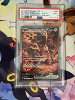 2025 Pokemon Prismatic Evolutions Bloodmoon Ursaluna ex FA SIR #168/131 PSA 9 - Image 1
