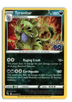 Tyranitar 043/078 | SWSH - Pokemon GO | Holo Rare | Pokemon NM - Image 1