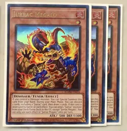 3x Jurrac Megalo 1st Edition Ultra Rare BLMM-EN016 Yu-Gi-Oh! - Image 1