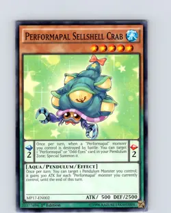 Yu-Gi-Oh TCG Performapal Sellshell Crab MP17-EN002 1st Edition Common Card NM - Image 1