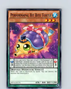 Yu-Gi-Oh TCG Performapal Bit Bite Turtle MP16-EN176 Unlimited Common Card NM - Image 1