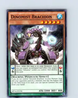 Yu-Gi-Oh TCG Dinomist Brachion MP16-EN196 Unlimited Regular Common Card NM - Image 1