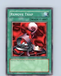Yu-Gi-Oh TCG Remove Trap LOB-060 Unlimited Regular Common Card Played LP - Image 1