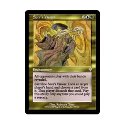 WOTC MtG Invasion Seer's Vision (U) (Foil) EX - Image 1