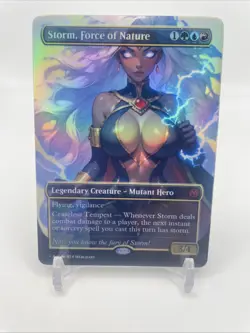 Waifu MTG Storm, Force Of Nature FOIL PLAYTEST EDH COMMANDER V1 - Image 1