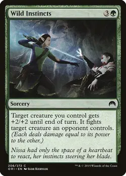 Wild Instincts 4x FOIL ORI MTG Magic Origins Common MINT green - Image 1