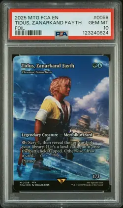 2025 MTG FINAL FANTASY: THROUGH THE AGES FOIL TIDUS, ZANARKAND FAYTH PSA 10 - Image 1