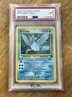 1999 POKEMON FOSSIL #2 ARTICUNO-HOLO PSA 9 - Image 1