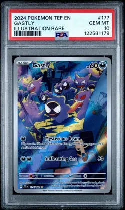 Pokemon Gastly Temporal Forces Illustration Rare #177 PSA 10 Gem Mint - Image 1