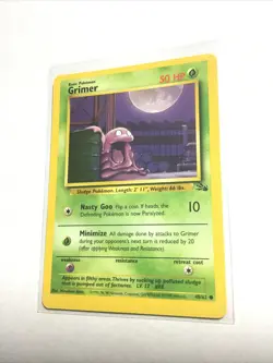 GRIMER - 48/62 - MISCUT OFF CENTER ERROR - Fossil Set - Pokemon Card - NM #1A - Image 1