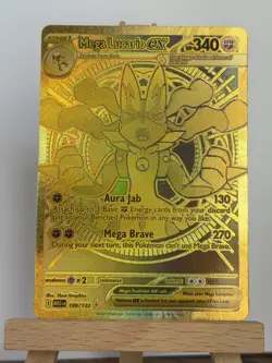 Pokemon MEGA LUCARIO EX 188/132 Mega Evolution GOLD SECRET RARE - PACK FRESH - Image 1