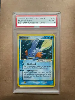 2004 POKEMON EX TEAM ROCKET RETURNS GOLD STAR # 107 MUDKIP - HOLO PSA 6 NEW CERT - Image 1