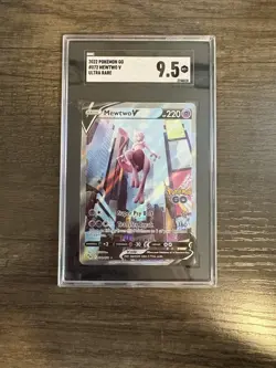 2022 Pokemon Go Mewtwo V Ultra Rare #072 SGC 9.5 Mint - Image 1