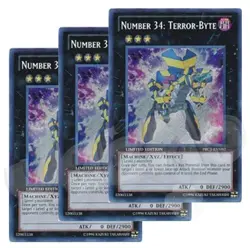 Yugioh - Number 34 Terror-Byte x 3 - Limited Edition Secret Rare LP - Free Holo - Image 1