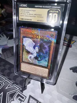 Yugioh LIGHT & DARKNESS DRAGON Quarter Century Secret Black Label POP 1 Grade 10 - Image 3