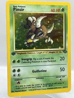 Pinsir 9/64 Jungle 1st Ed Holo Rare WotC 1999 Vintage Pokemon TCG Card - Image 2
