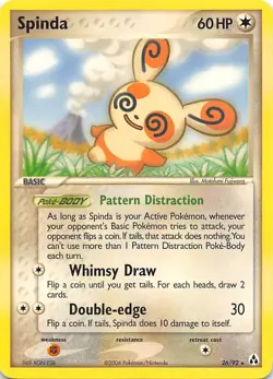 SPINDA 26/92 - RARE - NON-HOLO - EX Legend Maker - Pokemon Card - NM/M - Image 1
