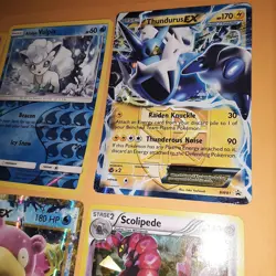 9 Pokemon Cards Card lot Thundrus BW81 Nidoqueen Machamp - Image 5