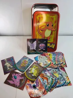 Vintage Pokemon TOPPS TV Animation Edition 56 card lot In Original Tin 7 Chrome - Image 1